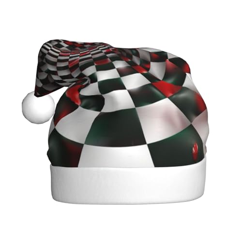 Quadratische Puzzle-Zimmer-Weihnachtsmütze, Weihnachtsmannmützen für Erwachsene, Samt, Komfort-Hut für Neujahr, festliche Party Quadratische Puzzle-Zimmer-Weihnachtsmütze, Weihnachtsmannmützen für Erwachsene, Samt, Komfort-Hut für Neujahr, festliche Party von HMBGFW