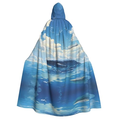Sea and Whale Cruise Hooded Cloak - Extra Large Men's and Women Hooded Cloak - CHalloween Cloak - Cosplay Costume von HMBGFW