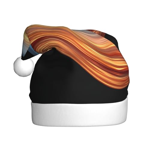Weihnachtsmütze mit Farbverlauf, Orange und Blau, Weihnachtsmannmützen für Erwachsene, Samt, Komfort-Hut für Neujahr, festliche Party Weihnachtsmütze mit Farbverlauf, Orange und Blau, Weihnachtsmannmützen für Erwachsene, Samt, Komfort-Hut für Neujahr, festliche Party von HMBGFW