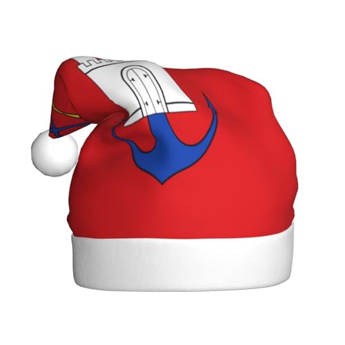 Weihnachtsmütze mit Hamburger Flagge, Weihnachtsmannmützen für Erwachsene, Samt, bequem, für Neujahr, festliche Party Weihnachtsmütze mit Hamburger Flagge, Weihnachtsmannmützen für Erwachsene, Samt, bequem, für Neujahr, festliche Party von HMBGFW