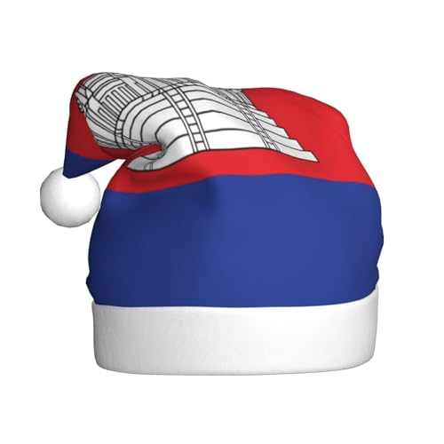 Weihnachtsmütze mit Kambodscha-Flagge, Weihnachtsmannmützen für Erwachsene, Samt, bequem, für Neujahr, festliche Party Weihnachtsmütze mit Kambodscha-Flagge, Weihnachtsmannmützen für Erwachsene, Samt, bequem, für Neujahr, festliche Party von HMBGFW
