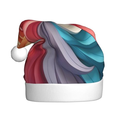 Weihnachtsmütze mit Spiralmuster, Weihnachtsmannmützen für Erwachsene, Samt, bequem, für Neujahrsparty Weihnachtsmütze mit Spiralmuster, Weihnachtsmannmützen für Erwachsene, Samt, bequem, für Neujahrsparty von HMBGFW