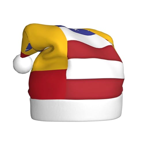 Weihnachtsmütze mit amerikanischer Spanien-Flagge, Weihnachtsmannmützen für Erwachsene, Samt, bequem, für Neujahrsparty Weihnachtsmütze mit amerikanischer Spanien-Flagge, Weihnachtsmannmützen für Erwachsene, Samt, bequem, für Neujahrsparty von HMBGFW