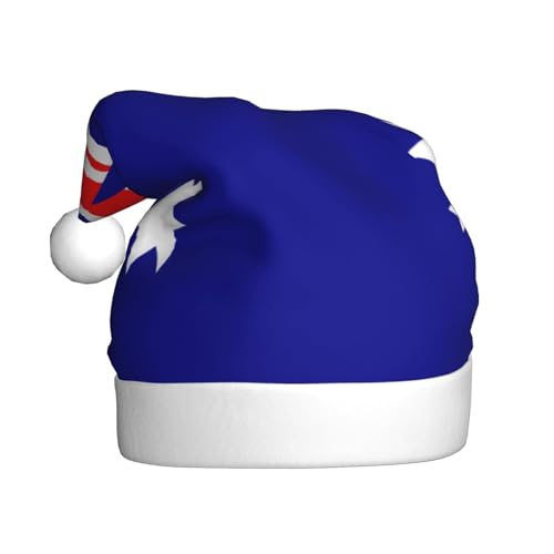 Weihnachtsmütze mit australischer Flagge, Weihnachtsmannmützen für Erwachsene, Samt, bequem, für Neujahrsparty Weihnachtsmütze mit australischer Flagge, Weihnachtsmannmützen für Erwachsene, Samt, bequem, für Neujahrsparty von HMBGFW
