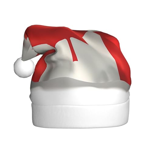 Weihnachtsmütze mit kanadischer Flagge, Weihnachtsmannmützen für Erwachsene, Samt, bequem, für Neujahrsparty Weihnachtsmütze mit kanadischer Flagge, Weihnachtsmannmützen für Erwachsene, Samt, bequem, für Neujahrsparty von HMBGFW