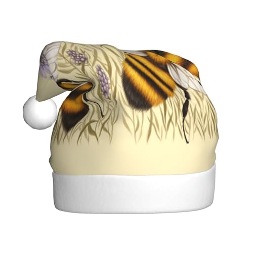 Wespen-Weihnachtsmütze, Nikolausmützen für Erwachsene, Samt, bequem, für Neujahr, festliche Party Wespen-Weihnachtsmütze, Nikolausmützen für Erwachsene, Samt, bequem, für Neujahr, festliche Party von HMBGFW