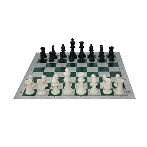 DIANDIAN Reise-Schach-Set, tragbares Schachbrett-Set aus Holz oder Leder, mit Harz-Schachfiguren, Samtbeutel, Schachspiel-Sets für Anfänger (Typ: Lederschachbrett) von HMEI