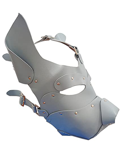 HMILY Handgemachte Vollgesichts-Hundemaske Cosplay Steampunk Halloween Kostüm Requisiten (Himmelblau) von HMILY