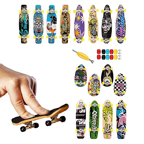 HMLTD Fingerspielzeug-Skateboards,Mini-Skateboards für Finger | Fingerspielzeug für die Bewegung der Fingerspitzen - Mini-Skateboard-Starter-Set, Trainings-Requisiten, Goodie-Bag-Füller von HMLTD