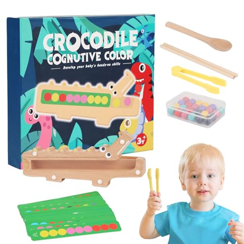 HMLTD Perlenspiel, passendes Farbsortierspielzeug | Krokodil Perlensortierspielzeug - Regenbogen-Stacking-Farbsortierspiele für Mädchen, Kinder, Kinder, Geschenk von HMLTD
