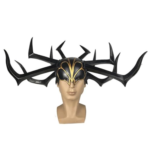 HMLZSJ Goddess Of Death Hela Thors Maske Cosplay Gruselige Halloween Maske Kopfbedeckung Maskerade für Party Teufel Cosplay Kostüm Requisiten PVC HMLZSJ Goddess Of Death Hela Thors Maske Cosplay Gruselige Halloween Maske Kopfbedeckung Maskerade für Party Teufel Cosplay Kostüm Requisiten PVC von HMLZSJ