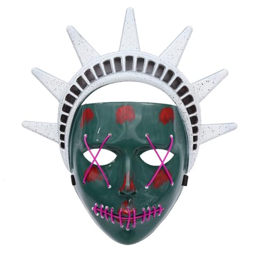 Lady Liberty Horror Maske Cosplay Gruselige Halloween Maske Kopfbedeckung Maskerade für Party Teufel Cosplay Kostüm Requisiten Harz Lady Liberty Horror Maske Cosplay Gruselige Halloween Maske Kopfbedeckung Maskerade für Party Teufel Cosplay Kostüm Requisiten Harz von HMLZSJ