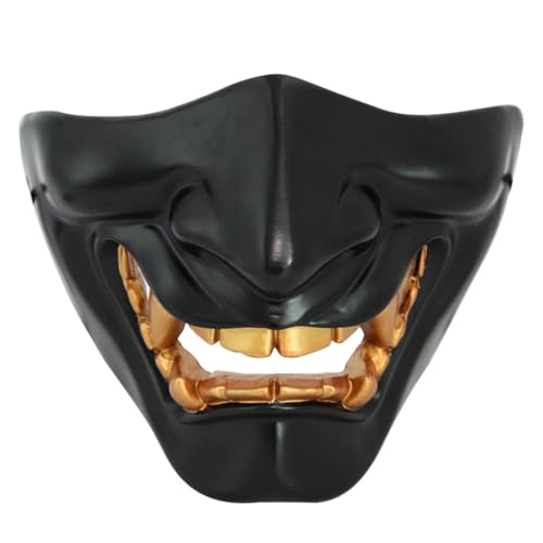Prajna Taktische Maske Teufel Horror Maske Cosplay Gruselige Halloween Maske Kopfbedeckung Maskerade für Party Teufel Cosplay Kostüm Requisiten Harz von HMLZSJ