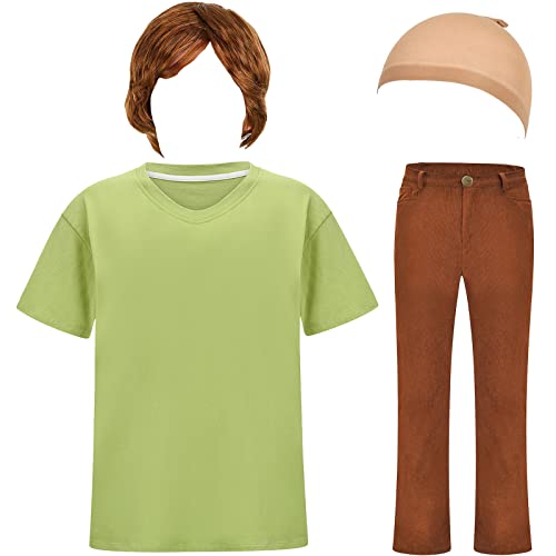 HMPRT Halloween Deluxe Erwachsenenkostüm für Herren, braune Perücke, grünes T-Shirt und braune Hose, braun, Größe L HMPRT Halloween Deluxe Erwachsenenkostüm für Herren, braune Perücke, grünes T-Shirt und braune Hose, braun, Größe L von HMPRT