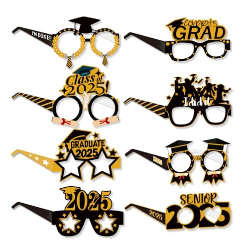 HMYCL Foto-Requisiten, Papierbrillen-Dekoration, Abschlussrequisiten, ausgefallene Partybrille für Glückwünsche, Klasse, Abschlussfeiern, Feiern, Familienabschluss, Partygeschenke, Dekorationen von HMYCL