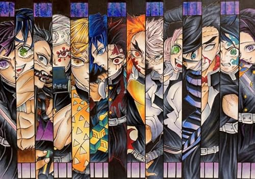 1000 Stück - Unregelmäßiges Puzzles - Difficult Puzzle - Japanese Animes Demons Tanjirou Posters - Gedächtnis Spiele Für Erwachsene - Spielzeug Zum Stressabbau Für Die Ganze Familie - 26x38cm von HNBDE