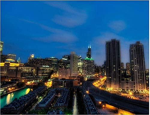 1000-teiliges Puzzle Chicago Illinois bei Nacht Poster Erwachsene Kinder Papier Spielzeug Lernspiel F 1000-teiliges Puzzle Chicago Illinois bei Nacht Poster Erwachsene Kinder Papier Spielzeug Lernspiel F von HNBDE