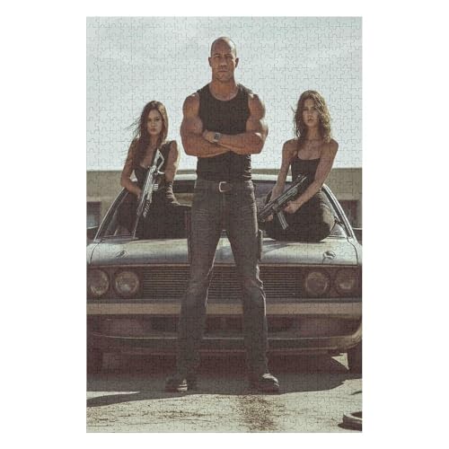 1000-teiliges Puzzle | Weihnachtspuzzle | Nachhaltiges Puzzle für Erwachsene | Hochwertiges 100% recyceltes Brett | Tolles Geschenk für Erwachsene | Fast and Furious 26 x 38 cm von HNBDE