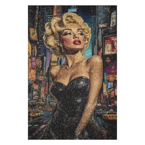 1000-teiliges Puzzle für Erwachsene, Monroe, DIY-Spielzeug, Entspannungspuzzles, Spiele, Unmögliche Puzzles, Spiele, Geschenk, Mehrfarbig, Lernspiele, 1000 Stück, 26 x 38 cm 1000-teiliges Puzzle für Erwachsene, Monroe, DIY-Spielzeug, Entspannungspuzzles, Spiele, Unmögliche Puzzles, Spiele, Geschenk, Mehrfarbig, Lernspiele, 1000 Stück, 26 x 38 cm von HNBDE