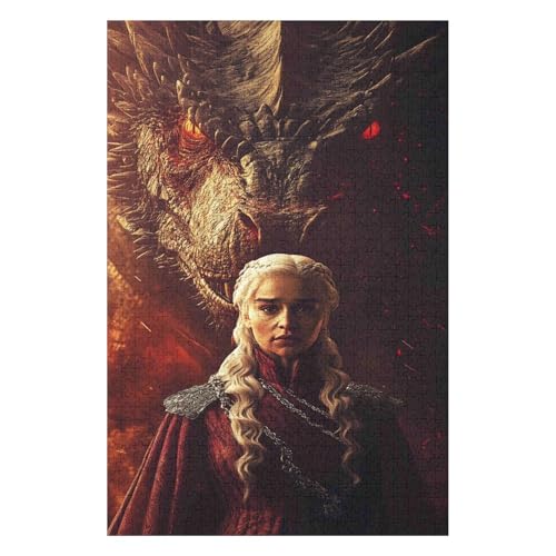 1000-teiliges Puzzle für Erwachsene | Drachenmädchen | Familienspaß-Puzzle 1000 Teile für Erwachsene 50 * 70cm von HNBDE