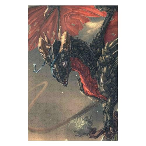 1000-teiliges Puzzle für Erwachsene | Fliegender Drache | Familienspaß-Puzzle 1000 Teile für Erwachsene 50 * 70cm c477gy von HNBDE