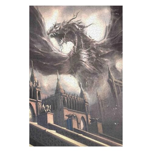 1000-teiliges Puzzle für Erwachsene | Fliegender Drache | Familienspaß-Puzzle 1000 Teile für Erwachsene 50 * 70cmc12gy von HNBDE