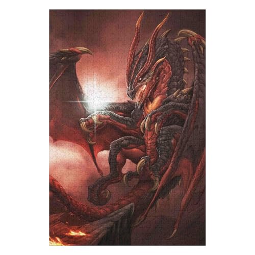 1000-teiliges Puzzle für Erwachsene | Fliegender Drache | Familienspaß-Puzzle 1000 Teile für Erwachsene 50 * 70cmc152gy von HNBDE