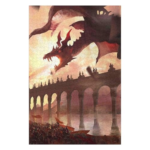 1000-teiliges Puzzle für Erwachsene | Fliegender Drache | Landschaftspuzzle für Erwachsene 1000 50 * 70cmc200gy von HNBDE