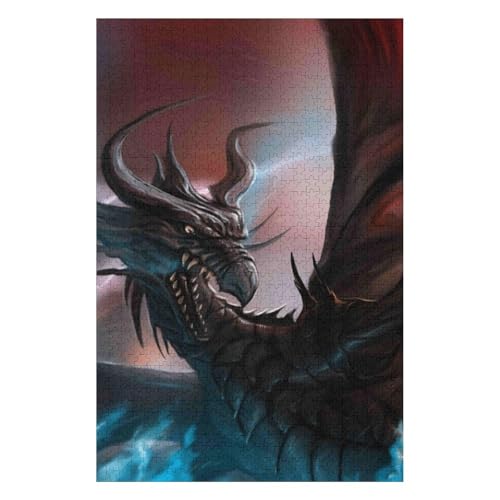 1000-teiliges Puzzle für Erwachsene | Fliegender Drache | Landschaftspuzzle für Erwachsene 1000 50 * 70cmc292gy von HNBDE