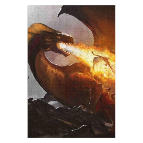 1000-teiliges Puzzle für Erwachsene | Fliegender Drache | Landschaftspuzzle für Erwachsene 1000 50 * 70cmc383gy von HNBDE