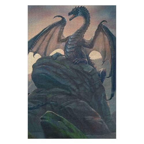 1000-teiliges Puzzle für Erwachsene | Fliegender Drache | Landschaftspuzzle für Erwachsene 1000 50 * 70cmc432gy von HNBDE