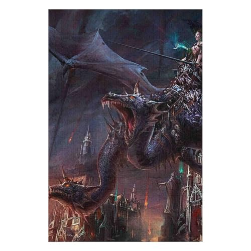 1000-teiliges Puzzle für Erwachsene | Fliegender Drache | Landschaftspuzzle für Erwachsene 1000 50 * 70cmc488gy von HNBDE