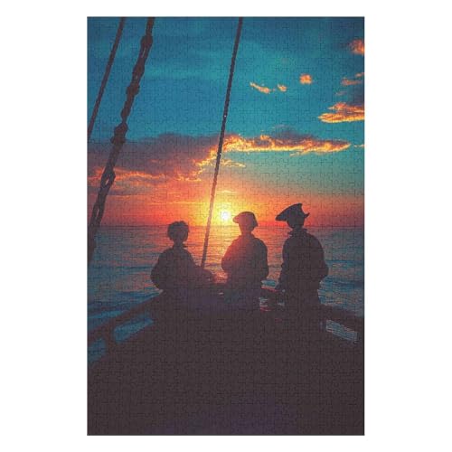1000-teiliges Puzzle für Erwachsene | Pirat | Familienspaß-Puzzle 1000 Teile für Erwachsene 50 * 70cm von HNBDE