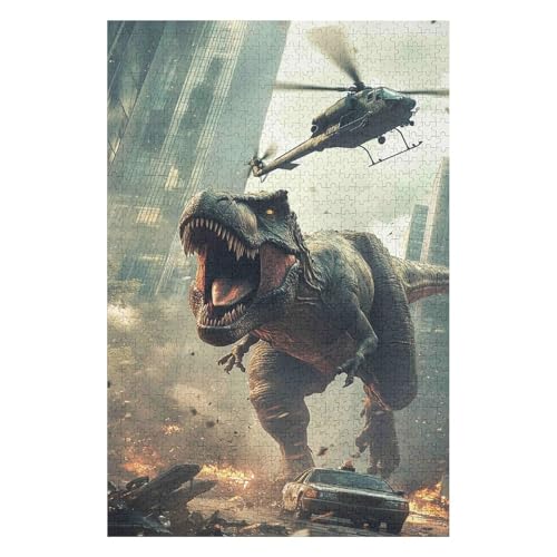 1000-teiliges Puzzle für Jugendliche und Erwachsene, Jurassic World, schwieriges und intellektuell herausforderndes Spiel, 38 * 52cm von HNBDE