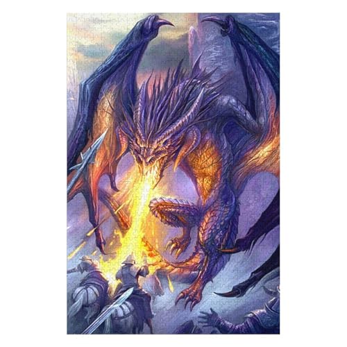 1000-teiliges Puzzle für Jugendliche und Erwachsene „Fliegender Drache“, schwieriges und intellektuell herausforderndes Spiel, 38 * 52cm, c293gy von HNBDE