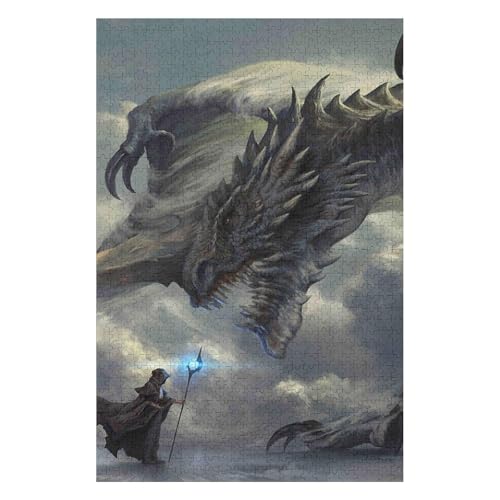 1000-teiliges Puzzle für Jugendliche und Erwachsene „Fliegender Drache“, schwieriges und intellektuell herausforderndes Spiel, 38 * 52cm, c402gy 1000-teiliges Puzzle für Jugendliche und Erwachsene „Fliegender Drache“, schwieriges und intellektuell herausforderndes Spiel, 38 * 52cm, c402gy von HNBDE