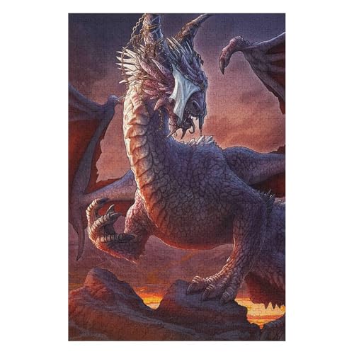 1000-teiliges Puzzle für Jugendliche und Erwachsene „Fliegender Drache“, schwieriges und intellektuell herausforderndes Spiel, 38 * 52cm, c434gy von HNBDE