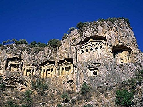 1500 Piece Paper Jigsaw Puzzle Turkey Rock Tombs Dalyan Large Puzzle Game for Adults and Teenagers 57x87cmPi016 von HNBDE