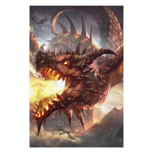 1500 Piece Paper Jigsaw Puzzle for Adults Flying Dragon 57x87cm00PY56 von HNBDE