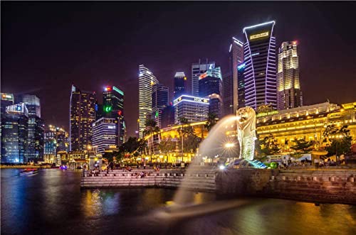 1500 Pieces Photo Jigsaw Puzzle Marina Bay Sands, Singapore DIY Toys for Adults Decoration Collectiable57x87cm von HNBDE