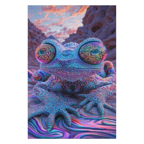 1500 PiecesSet Colorful Frog Puzzle Decompression Game for Adults Puzzle Students Toy for Children Christmas Birthday Gifts 57x87cm von HNBDE