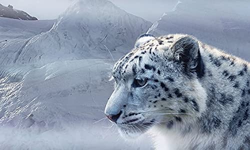 1500 stück Schnee Leopard Leopard-Erwachsene Dekompression Kinder Spaß Puzzle Mode Kreative Halloween Mj324TY 57x87cm von HNBDE