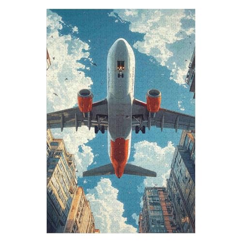 Airplane 1000 Piece Jigsaw Puzzles for Adults - Fun, Challenging & Brainteasing Adults Jigsaw Puzzle - Uncover The Puzzle - 100% Recycled Cardboard - 1000pcs -38 * 52cm von HNBDE
