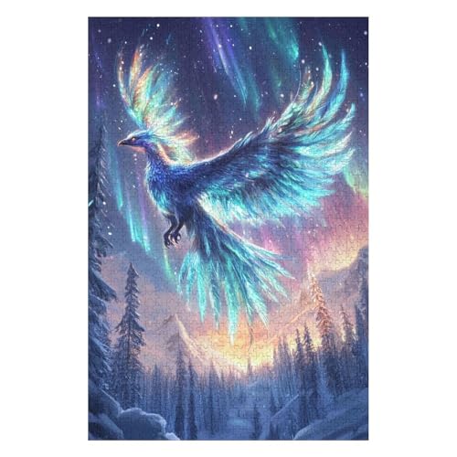 Aurora Phoenix Poster Puzzle 1000 Pieces Toy for Adults Decompression Game 26x38cm von HNBDE