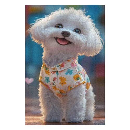 Dog 1000 Piece Jigsaw Puzzles for Adults - Fun, Challenging & Brainteasing Adults Jigsaw Puzzle - Uncover The Puzzle - 100% Recycled Cardboard - 1000pcs -26 * 38cm von HNBDE