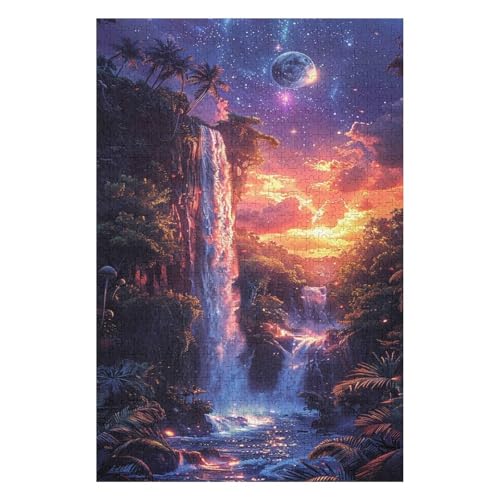 Fantasy Waterfall，| 1000 Piece Jigsaw Puzzle | Vintage Jigsaw Puzzle | Sustainable Puzzle for Adults | Premium 100% Recycled Board | Great Gift for Adults |(26 * 38cm) von HNBDE