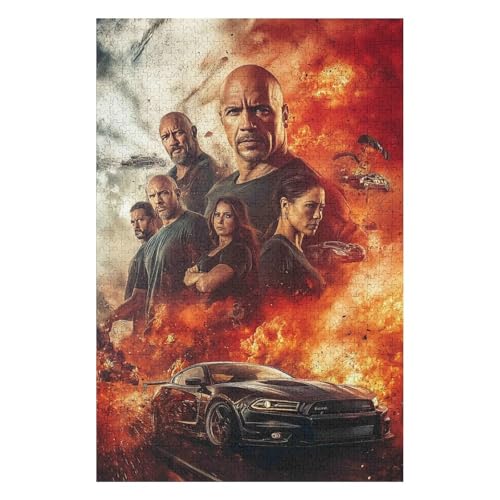 Fast and Furious 1000-teiliges Puzzle für Erwachsene – Lustiges, herausforderndes und kniffliges Puzzle für Erwachsene – 100% recycelter Karton – 1000 Teile – 38 * 52cm von HNBDE