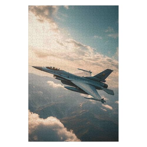 Fighter Plane，| 1000 Piece Jigsaw Puzzle | Vintage Jigsaw Puzzle | Sustainable Puzzle for Adults | Premium 100% Recycled Board | Great Gift for Adults |(26 * 38cm) von HNBDE