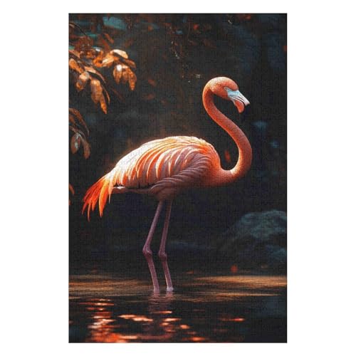 Flamingo 1000 Piece Jigsaw Puzzles for Adults - Fun, Challenging & Brainteasing Adults Jigsaw Puzzle - Uncover The Puzzle - 100% Recycled Cardboard - 1000pcs -(38 * 52cm) von HNBDE