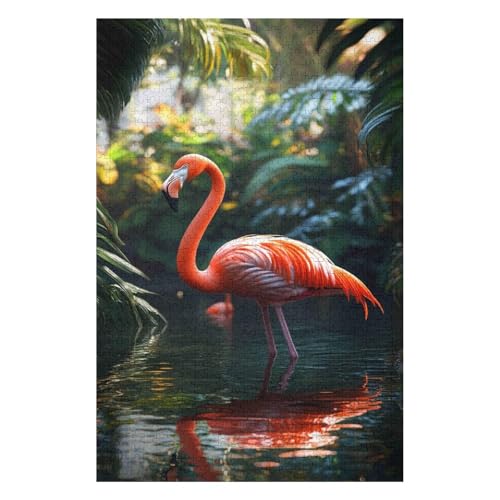 Flamingo 1000 Piece Jigsaw Puzzles for Adults - Fun, Challenging & Brainteasing Adults Jigsaw Puzzle - Uncover The Puzzle - 100% Recycled Cardboard - 1000pcs -(38 * 52cm) von HNBDE